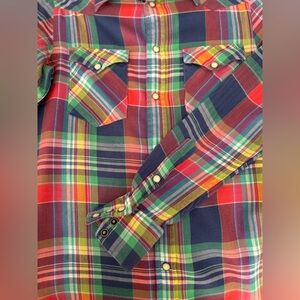Polo Ralph Lauren Western Style Plaid Flannel Snap Shirt / Size XSmall